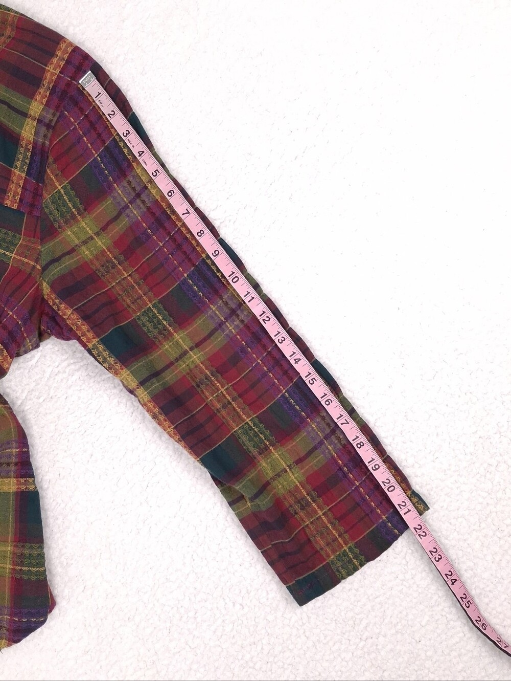 Habitat plaid button up shirt long sleeve Lagenlook artsy boho fall relaxed fit - Picture 8 of 11